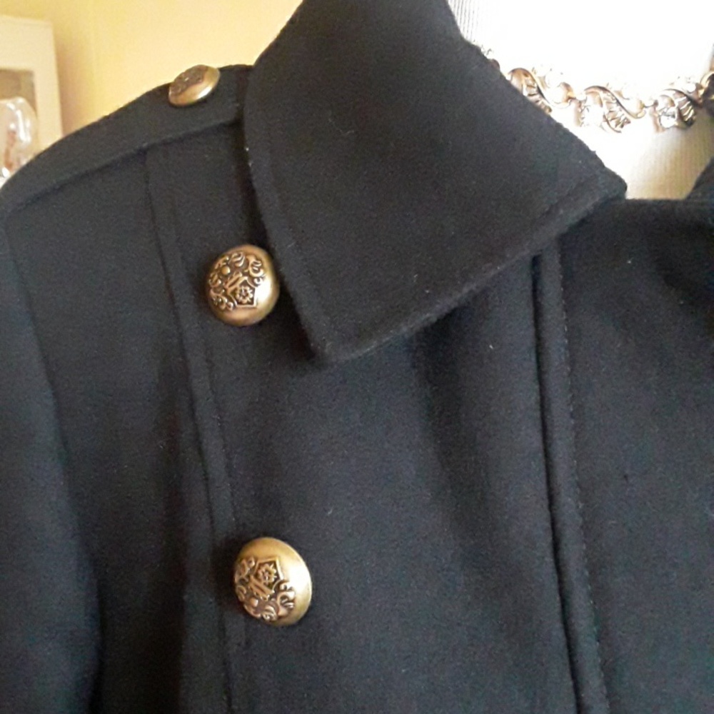 ESPIRIT BLACK Wool coat size L - Picture 7 of 16